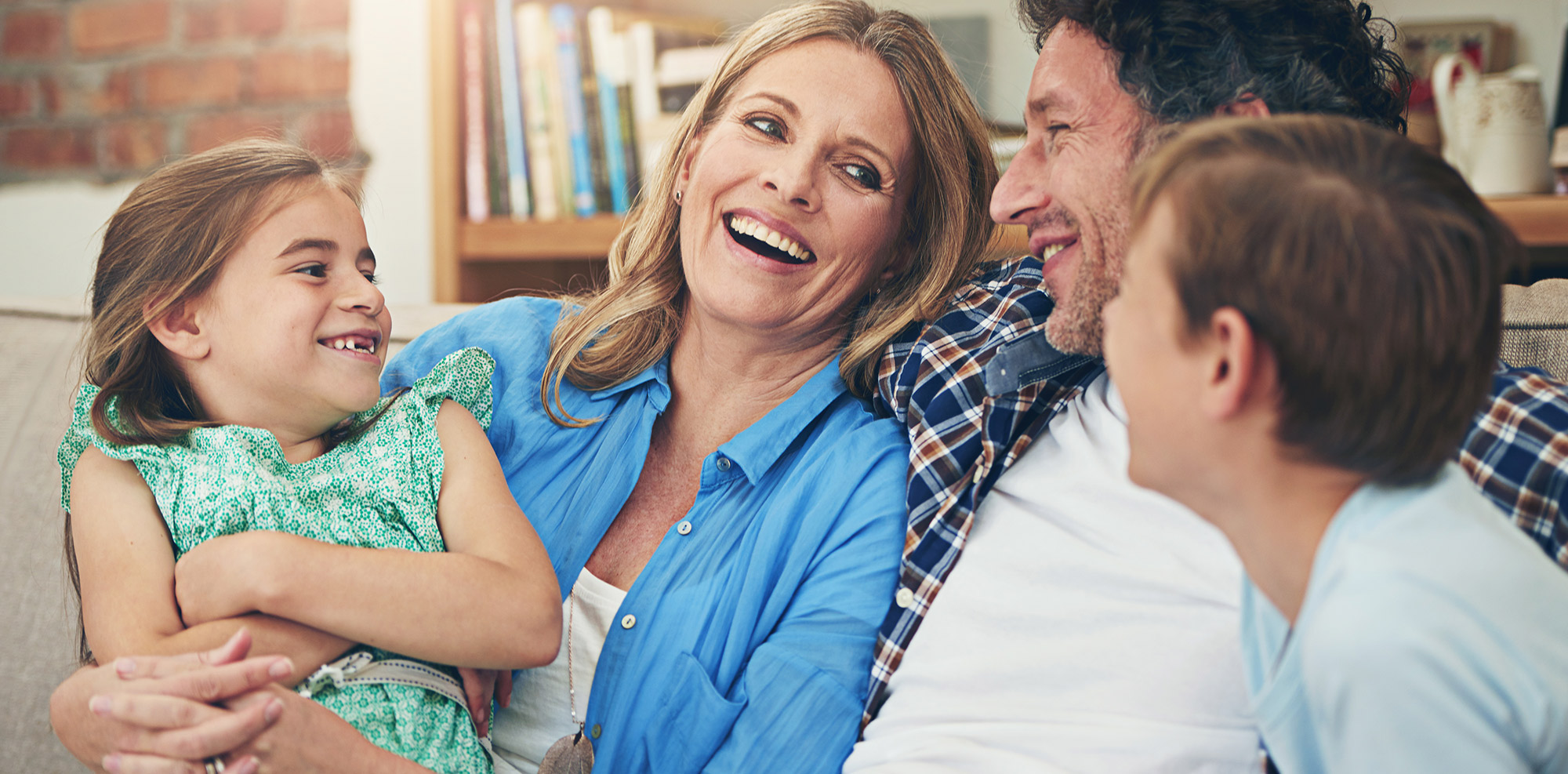 A family talking together at home